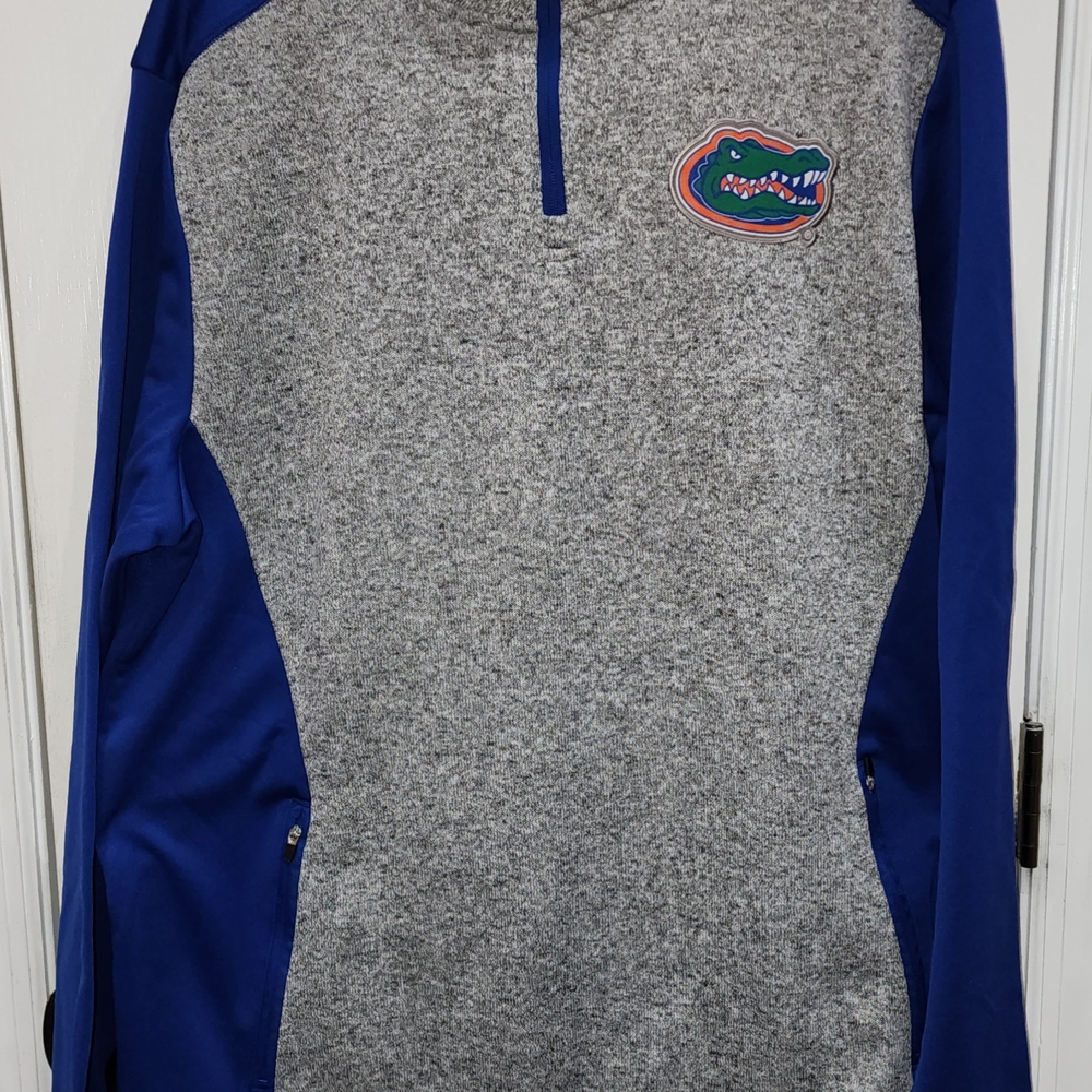 Florida Gators Box Seat Gray and Blue Zip Pullover Mens Size XL NCAA champions